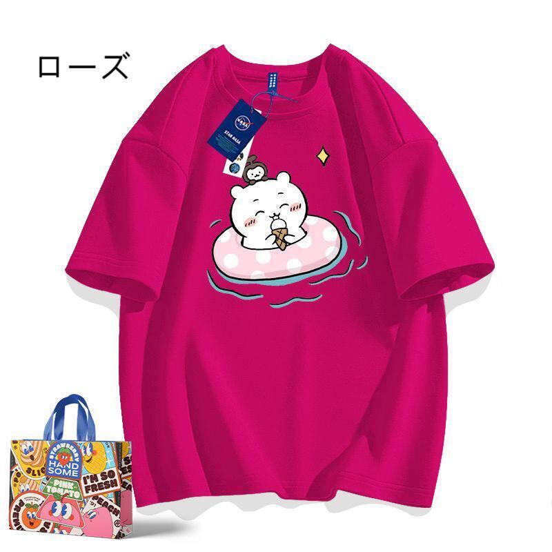 「tops」ちいかわ アイス プリント 男女兼用 ルーズ 半袖Ｔシャツ 6色YS8530