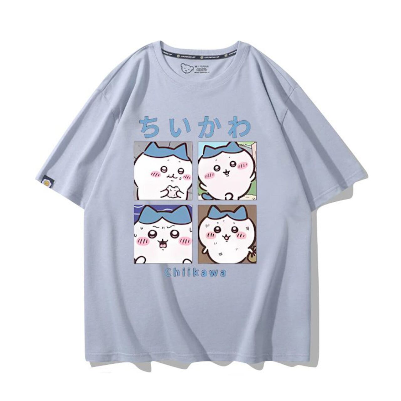 「tops」ちいかわ ハチワレキャラクタープリント 男女兼用 ラウンドネック 半袖Ｔシャツ 6色YS8476