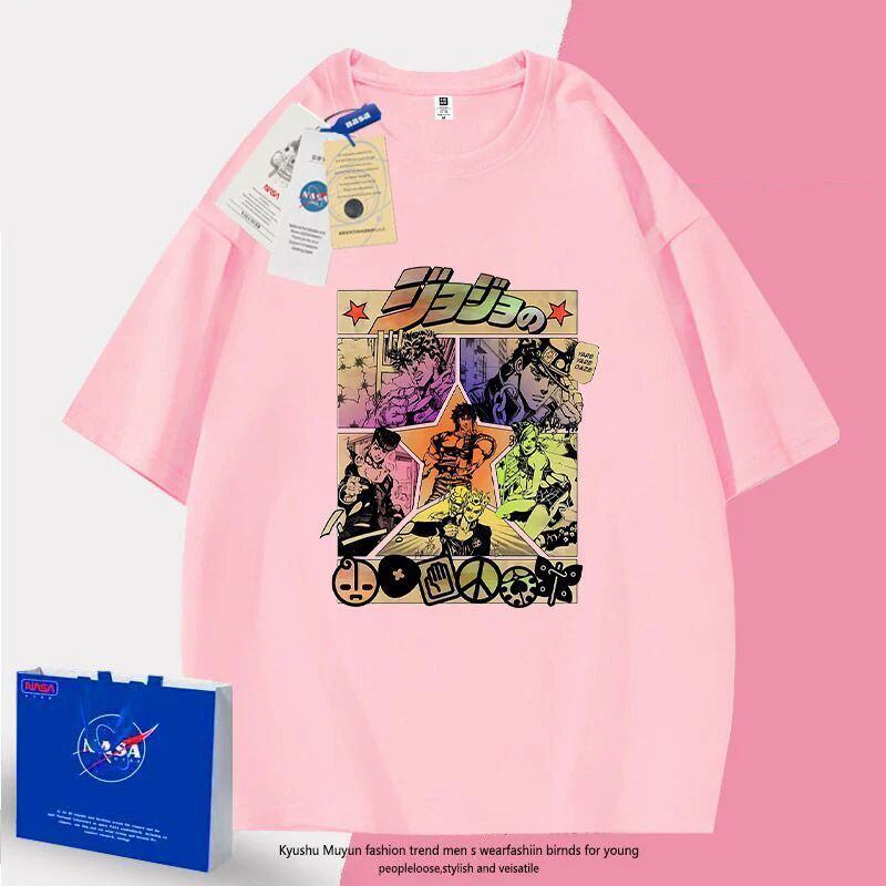 「tops」JOJO キャラクター プリント 男女兼用 ラウンドネック 半袖Ｔシャツ 6色YS8465