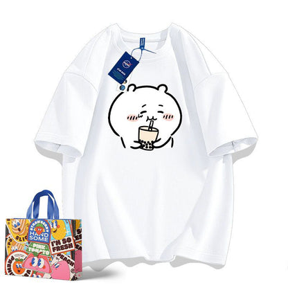 「tops」ちいかわ キャラクタープリント 男女兼用 ラウンドネック ルーズ 半袖Ｔシャツ 8色YS8447