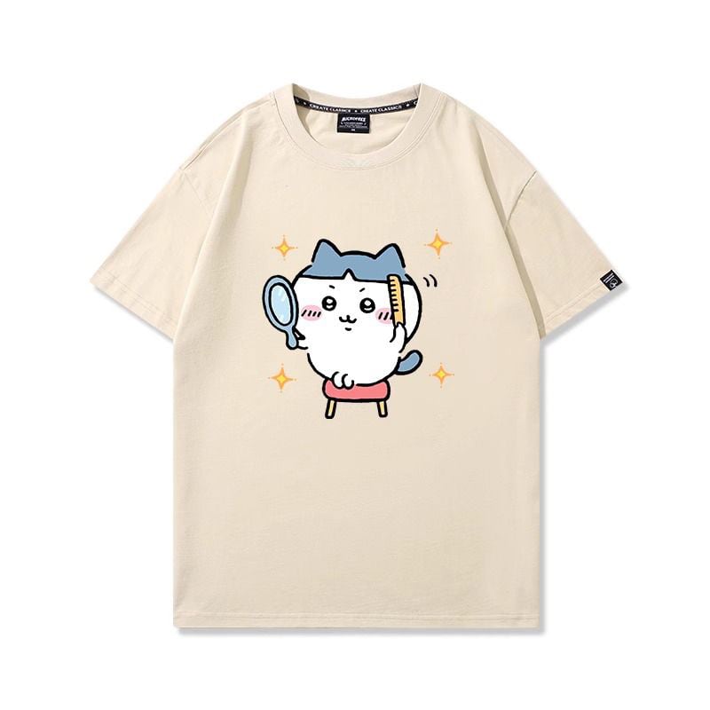 【人気ランキングNO.6】「tops」ちいかわハチワレ漫画プリント 可愛い 半袖Ｔシャツ （ 男女兼用）6色YS8506